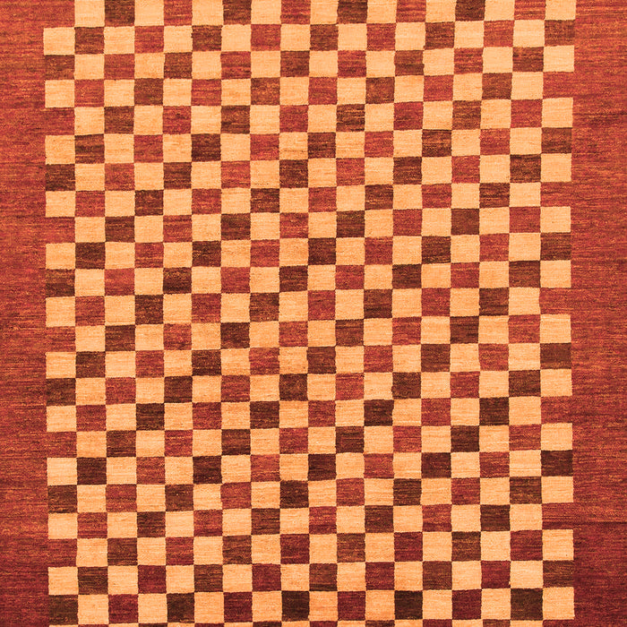 Checkered Orange Modern Rug, abs1383org