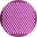 Round Machine Washable Checkered Purple Modern Area Rugs, wshabs1383pur