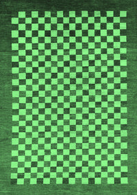 Checkered Emerald Green Modern Rug, abs1383emgrn