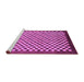 Sideview of Machine Washable Checkered Purple Modern Area Rugs, wshabs1383pur