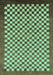 Machine Washable Checkered Turquoise Modern Area Rugs, wshabs1383turq
