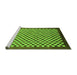 Sideview of Machine Washable Checkered Green Modern Area Rugs, wshabs1383grn