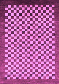 Checkered Purple Modern Rug, abs1383pur