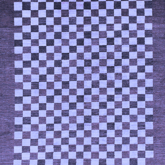 Machine Washable Checkered Blue Modern Rug, wshabs1383blu