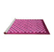 Sideview of Machine Washable Checkered Pink Modern Rug, wshabs1383pnk