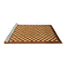 Sideview of Machine Washable Checkered Brown Modern Rug, wshabs1383brn