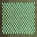 Square Machine Washable Checkered Turquoise Modern Area Rugs, wshabs1383turq