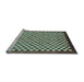 Sideview of Machine Washable Checkered Light Blue Modern Rug, wshabs1383lblu