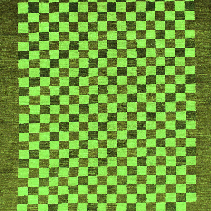 Checkered Green Modern Rug, abs1383grn