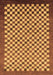 Machine Washable Checkered Brown Modern Rug, wshabs1383brn