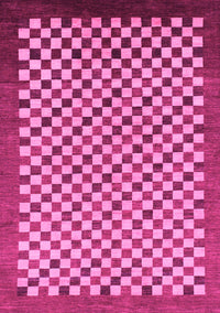 Checkered Pink Modern Rug, abs1383pnk