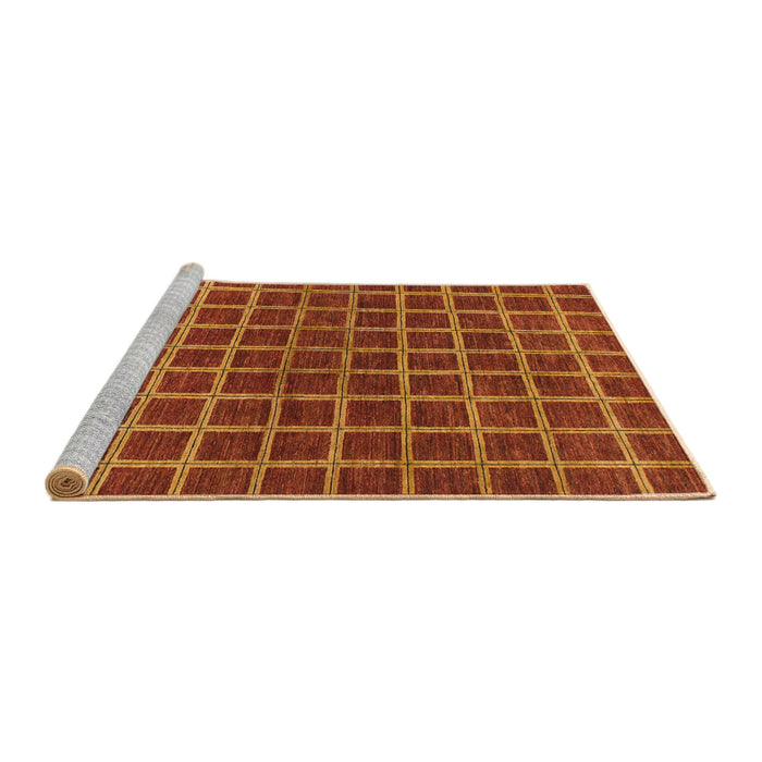 Sideview of Machine Washable Abstract Red Rug, wshabs1384