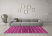 Machine Washable Checkered Purple Modern Area Rugs in a Living Room, wshabs1384pur