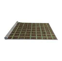 Sideview of Machine Washable Checkered Light Blue Modern Rug, wshabs1384lblu