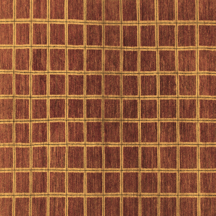 Square Checkered Brown Modern Rug, abs1384brn
