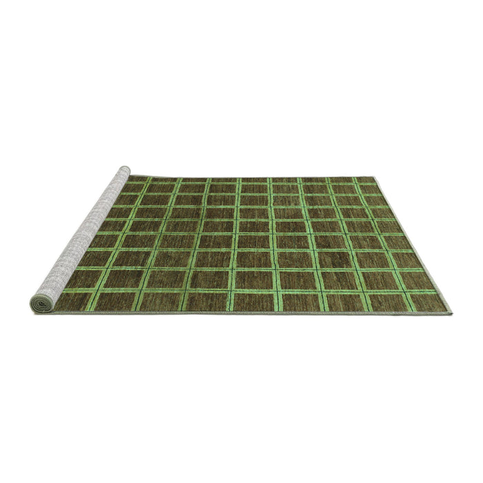 Sideview of Machine Washable Checkered Turquoise Modern Area Rugs, wshabs1384turq