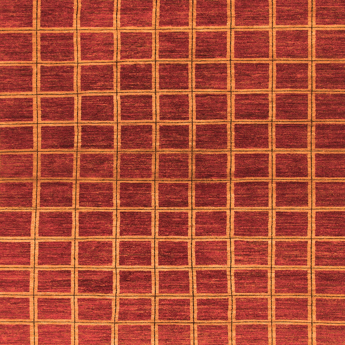 Square Checkered Orange Modern Rug, abs1384org