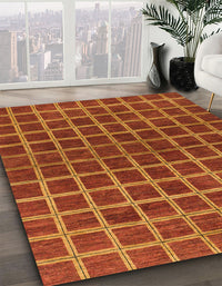 Abstract Red Checkered Rug, abs1384