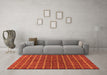 Machine Washable Checkered Orange Modern Area Rugs in a Living Room, wshabs1384org