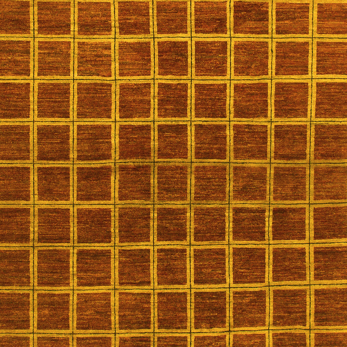 Checkered Yellow Modern Rug, abs1384yw