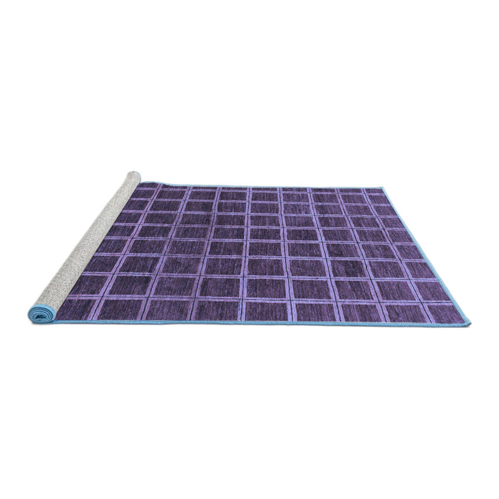 Sideview of Machine Washable Checkered Blue Modern Rug, wshabs1384blu