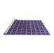 Sideview of Machine Washable Checkered Blue Modern Rug, wshabs1384blu