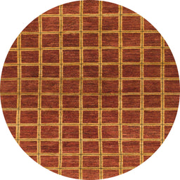 Round Machine Washable Abstract Red Rug, wshabs1384