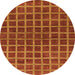 Round Machine Washable Abstract Red Rug, wshabs1384