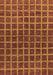 Machine Washable Checkered Brown Modern Rug, wshabs1384brn