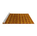 Sideview of Machine Washable Checkered Yellow Modern Rug, wshabs1384yw