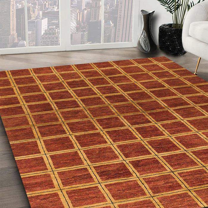 Machine Washable Abstract Red Rug in a Family Room, wshabs1384