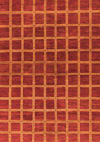 Checkered Orange Modern Rug, abs1384org