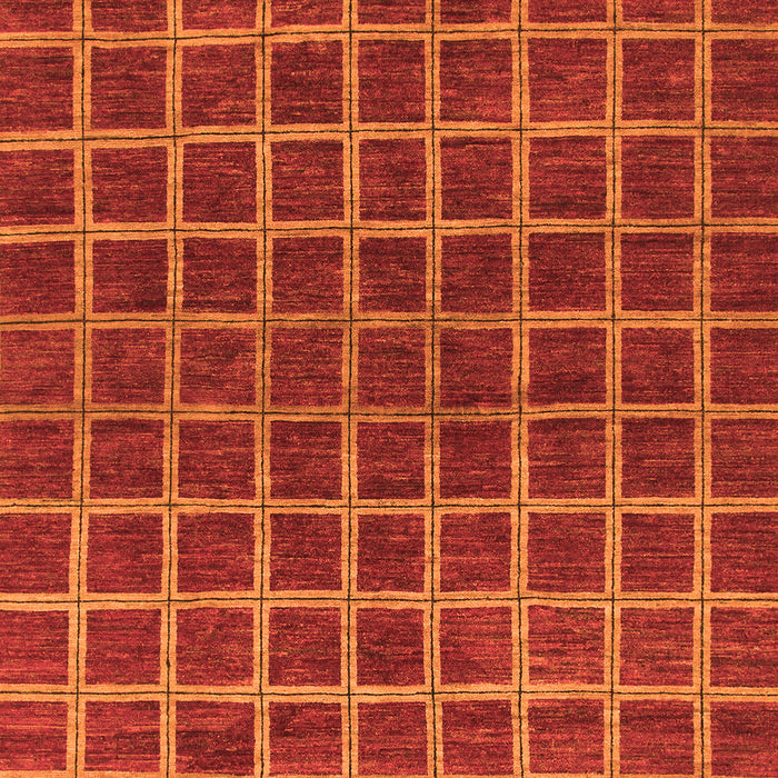 Machine Washable Checkered Orange Modern Area Rugs, wshabs1384org