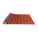 Sideview of Checkered Orange Modern Rug, abs1384org