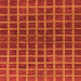 Square Machine Washable Checkered Orange Modern Area Rugs, wshabs1384org