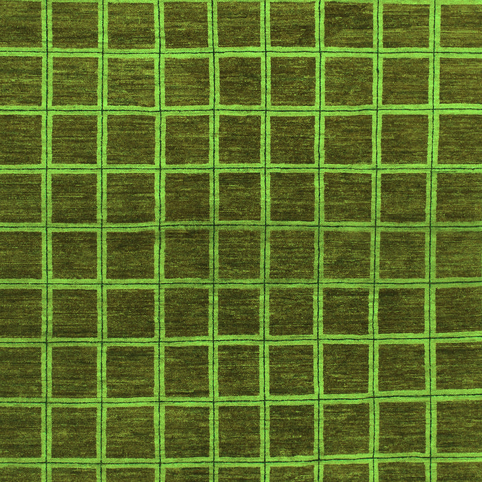 Machine Washable Checkered Green Modern Area Rugs, wshabs1384grn