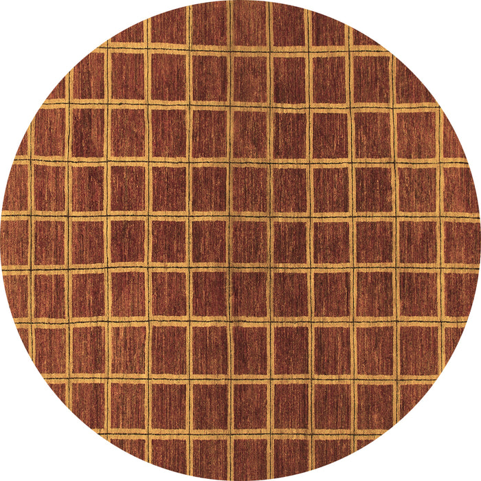 Round Checkered Brown Modern Rug, abs1384brn