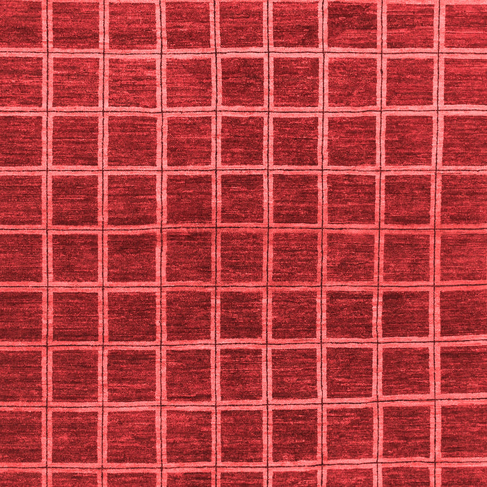 Machine Washable Checkered Red Modern Rug, wshabs1384red