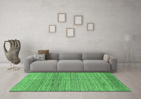 Machine Washable Abstract Emerald Green Modern Rug, wshabs1385emgrn