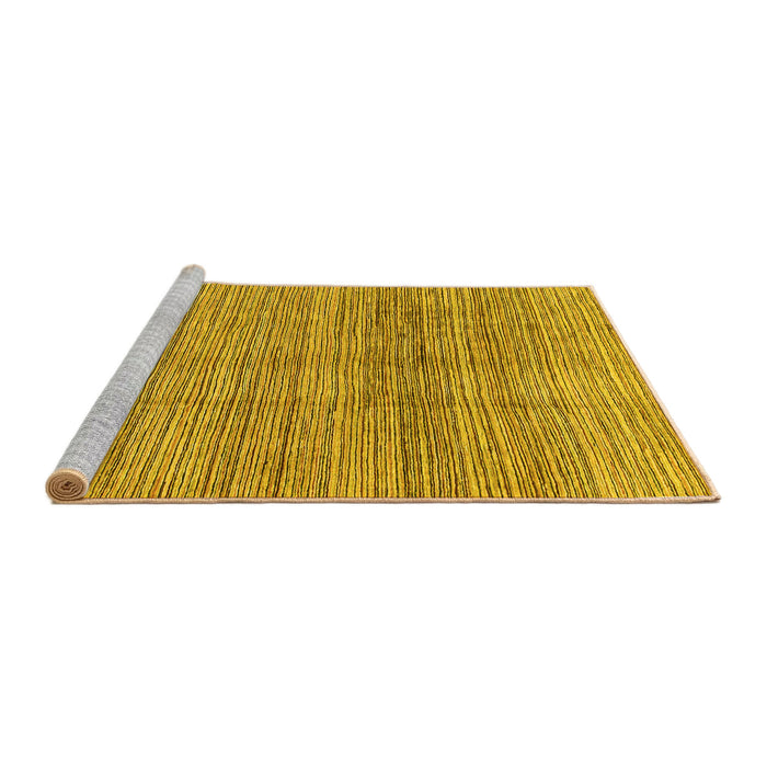 Sideview of Machine Washable Abstract Yellow Modern Rug, wshabs1385yw