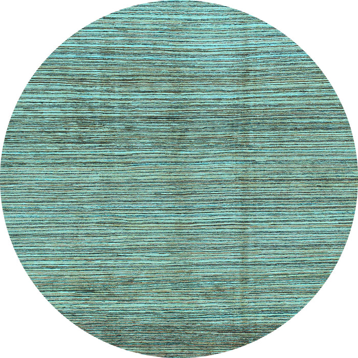 Round Machine Washable Abstract Light Blue Modern Rug, wshabs1385lblu