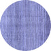 Round Abstract Blue Modern Rug, abs1385blu