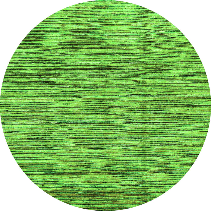 Round Machine Washable Abstract Green Modern Area Rugs, wshabs1385grn