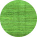 Round Abstract Green Modern Rug, abs1385grn