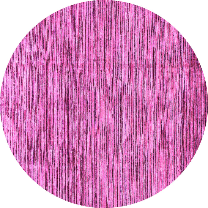 Round Machine Washable Abstract Pink Modern Rug, wshabs1385pnk