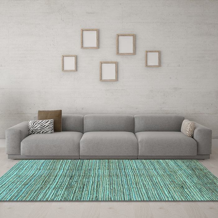 Machine Washable Abstract Light Blue Modern Rug in a Living Room, wshabs1385lblu