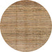 Round Abstract Sandy Brown Modern Rug, abs1385