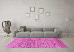 Machine Washable Abstract Pink Modern Rug in a Living Room, wshabs1385pnk