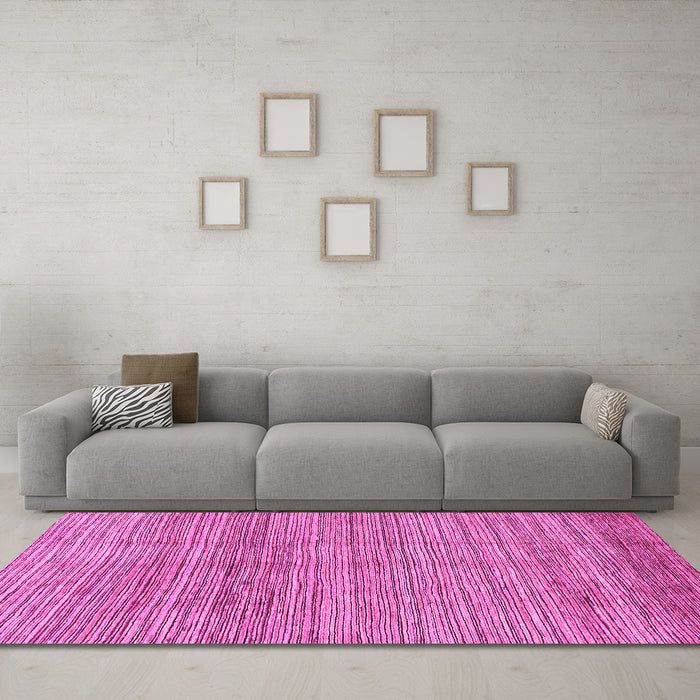 Machine Washable Abstract Pink Modern Rug in a Living Room, wshabs1385pnk