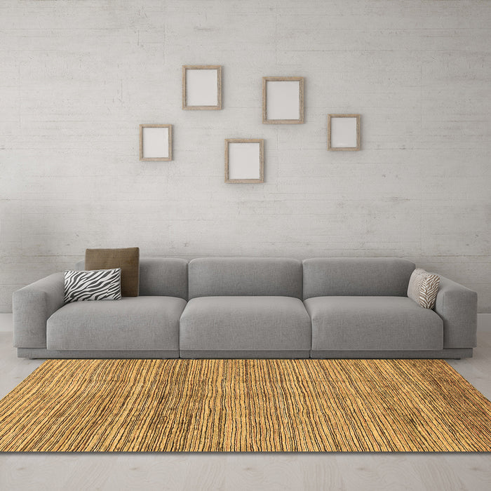 Machine Washable Abstract Brown Modern Rug in a Living Room,, wshabs1385brn